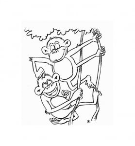 Coloriage de singe pour enfants