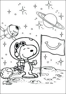 Snoopy L'astronaute Découvre La Lune Avec Woodstock