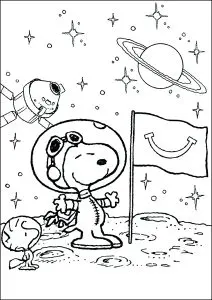 Snoopy L'astronaute Découvre La Lune Avec Woodstock