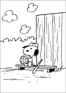 Snoopy prêt à jouer à une partie de baseball