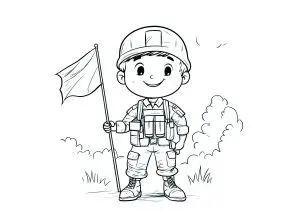 Soldat et son drapeau