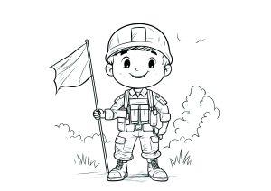 Coloriages de faciles Soldat à imprimer pour enfants