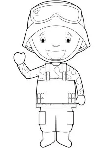 Coloriage simple d'un petit soldat