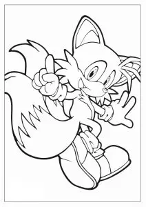 Simple dessin de Tails à colorier