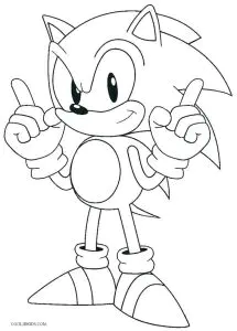 Coloriage simple de Sonic le hérisson