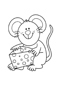 Souris Et Gros Morceau De Fromage