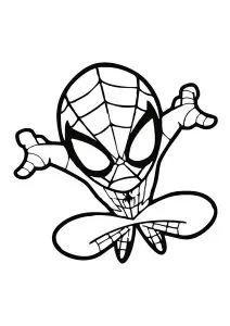 Le saut de Spider Man (Chibi)