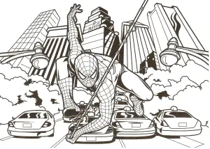 A New York, Spiderman se bat contre les malfaiteurs