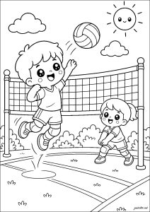 Volleyball sous un grand soleil