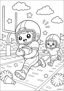 Deux enfants jouant au Football américain