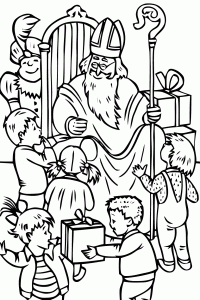 Coloriage de Saint Nicolas pour enfants