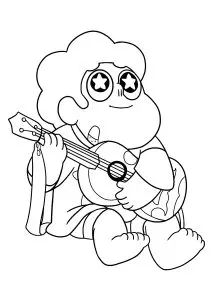 Steven joue de la guitare