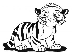 Coloriage de tigre à télécharger