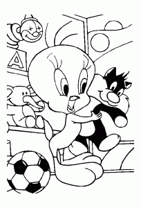 Coloriage De Titi Et Gros Minet à Imprimer Pour Enfants