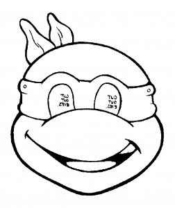 Coloriage masque tortue ninja 2