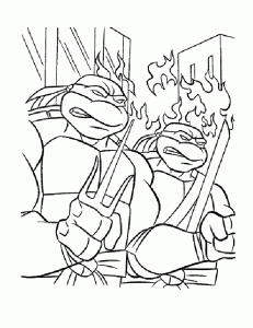 Coloriage de Tortues Ninja à colorier pour enfants