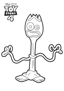 Forky  Fourchette  : Image De Toy Story 4 à Télécharger Et Colorier
