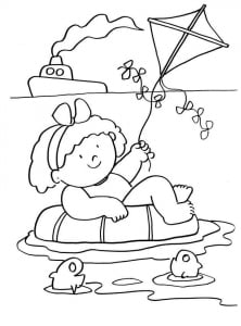 Coloriage de vacances à la mer à imprimer gratuitement