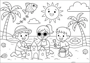 Construction de château de sable