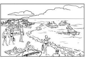 Coloriage mer vacances 11