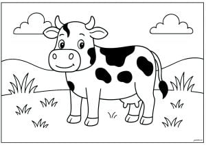 Coloriages de Vaches à imprimer pour enfants Coloriages de faciles Vaches à imprimer pour enfants