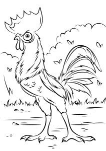 Coloriage facile vaiana magnifique dessin de heihei le coq