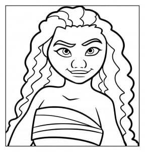 Coloriage facile vaiana pour tout petits