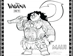 Coloriage vaiana maui 2