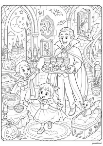 Famille de vampires dans leur manoir