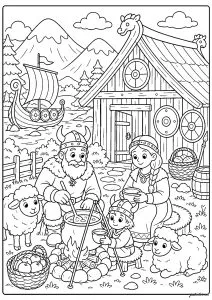 Vie quotidienne dans un village viking