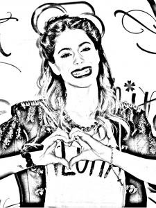 Coloriage violetta coeur 2