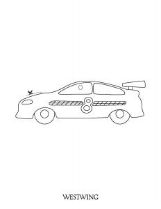 Voiture De Course à Colorier Et Découper