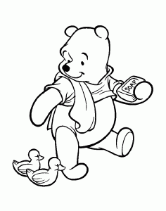 Coloriage de Winnie l'ourson à telecharger gratuitement