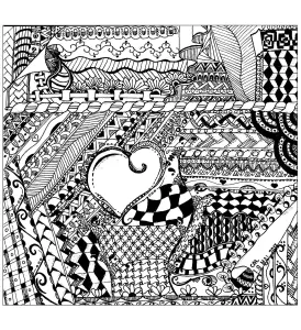 Sublime Dessin Zentangle Avec Un Coeur Au Centre
