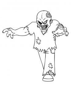 Dessin de zombie gratuit à imprimer et colorier