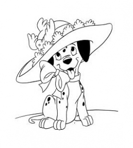 Free 101 Dalmatians drawing to download and color