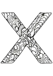 Alphabet To Color For Kids : X