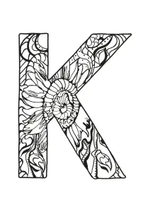 Alphabet Free To Color For Children : K