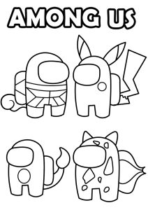 Four Among Us characters with title