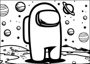 An Among Us character on the moon