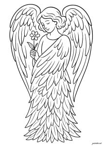Serene angel with a gentle smile