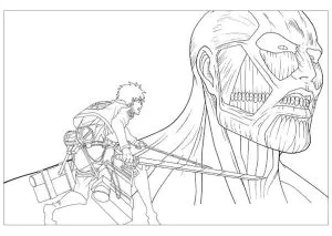 Free printable Attack on Titan coloring page
