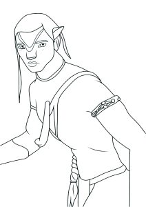 Avatar : Jake Sully and Neytiri - Avatar Coloring Pages for Kids