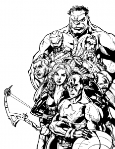 Avengers image to download and color