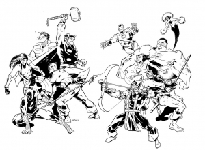 Avengers image to download and color