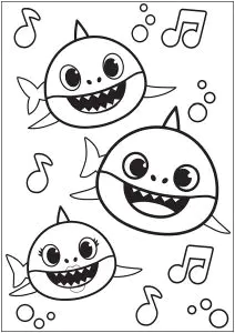 Baby shark: three sharks swim to music