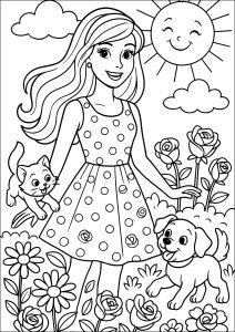 A sunny day for Barbie and her animals