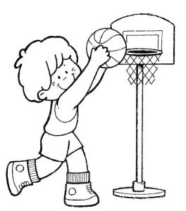 Free basketball drawing to download and color