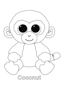 Coconut (Monkey): very simple coloring page