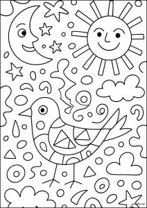 Birds and geometric shapes